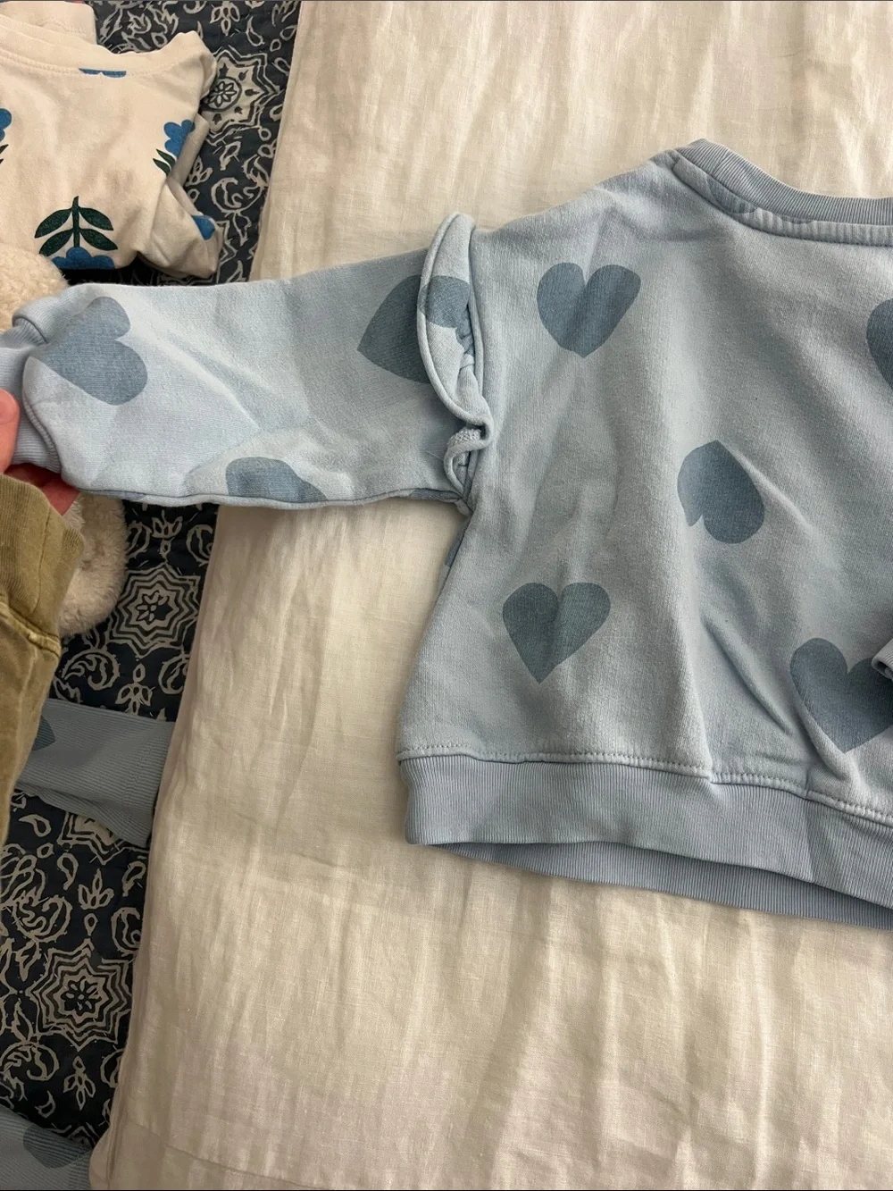 GAP Light Blue Heart Print Sweatshirt Set